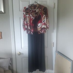 Elegant Black and Multicolor Women's Dress